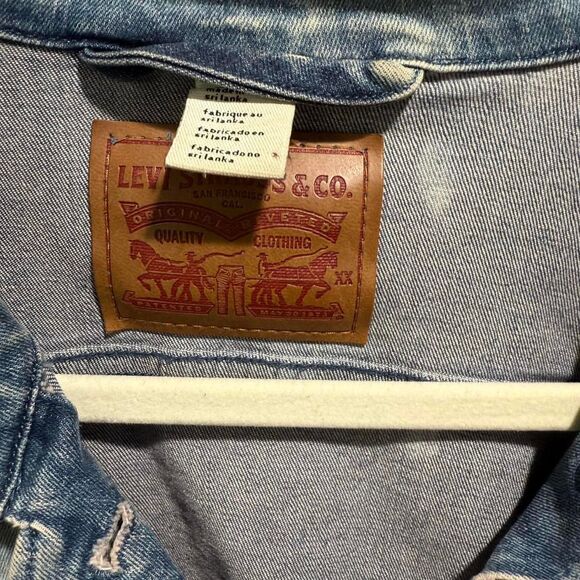Levi's acid wash cropped jean jacket - Picture 5 of 5